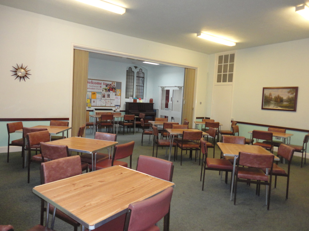 A cosy area with seats and tables, standard capacity is 40 with tables and chairs, but can hold up to 60* people just seats.